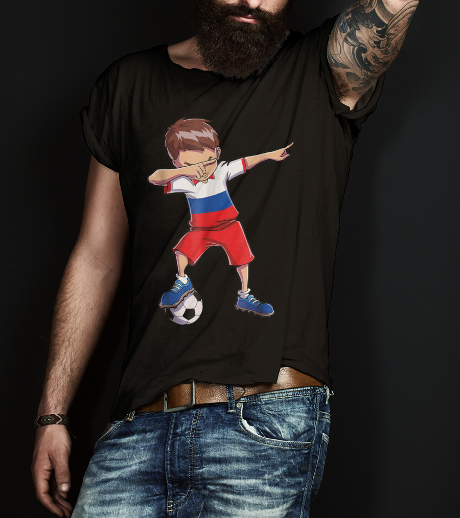 Dabbing Soccer Russia Russian Football Player T-Shirt