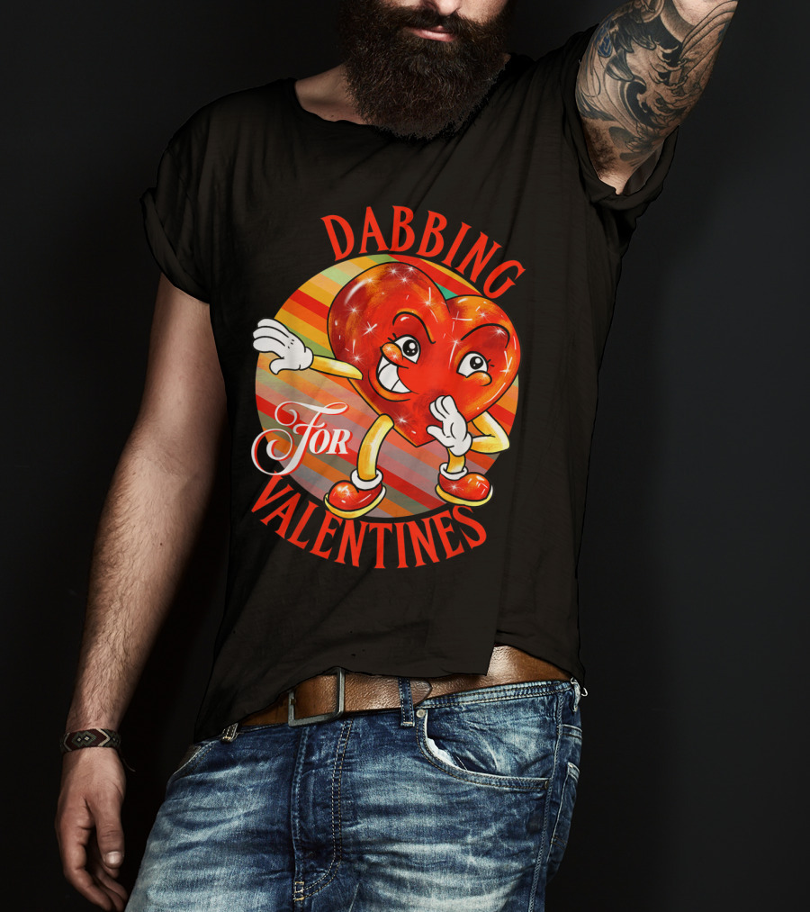 Dabbing Heart For Valentines Vintage Sunrise T-Shirt