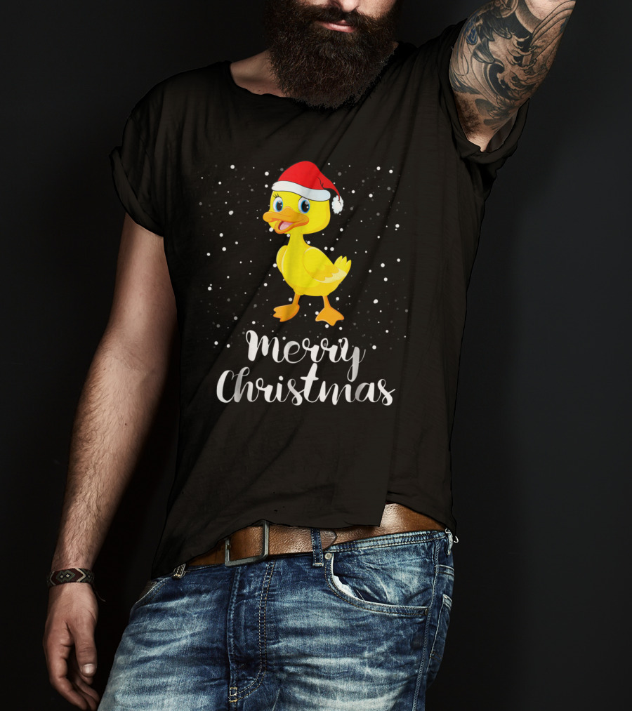 Merry Christmas Duck Funny Family Group Matching T-Shirt