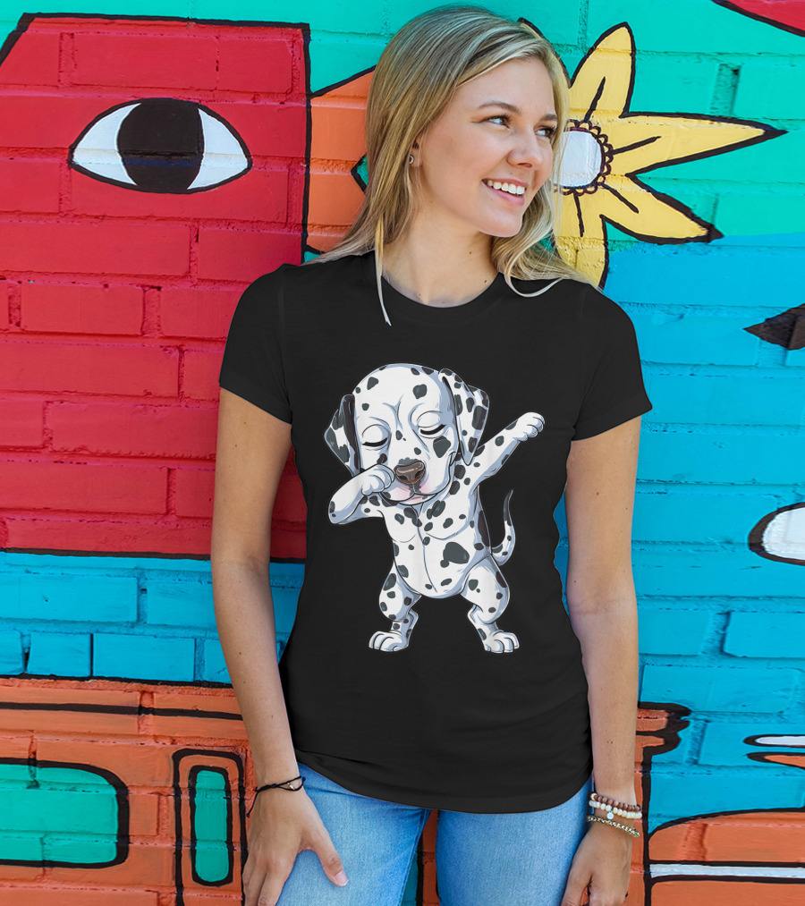 Dalmatian Dabbing Dog Lover Kids Boys Dab T-Shirt