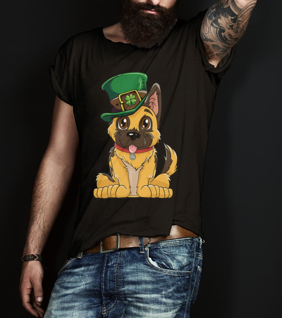 German Shepherd Dog Leprechaun St Patricks Day T-Shirt
