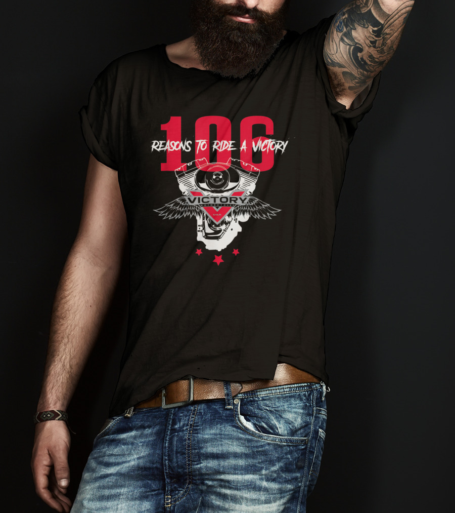 106 Reasons To Ride A Victory Engine Winged Stars USA T-Shirt