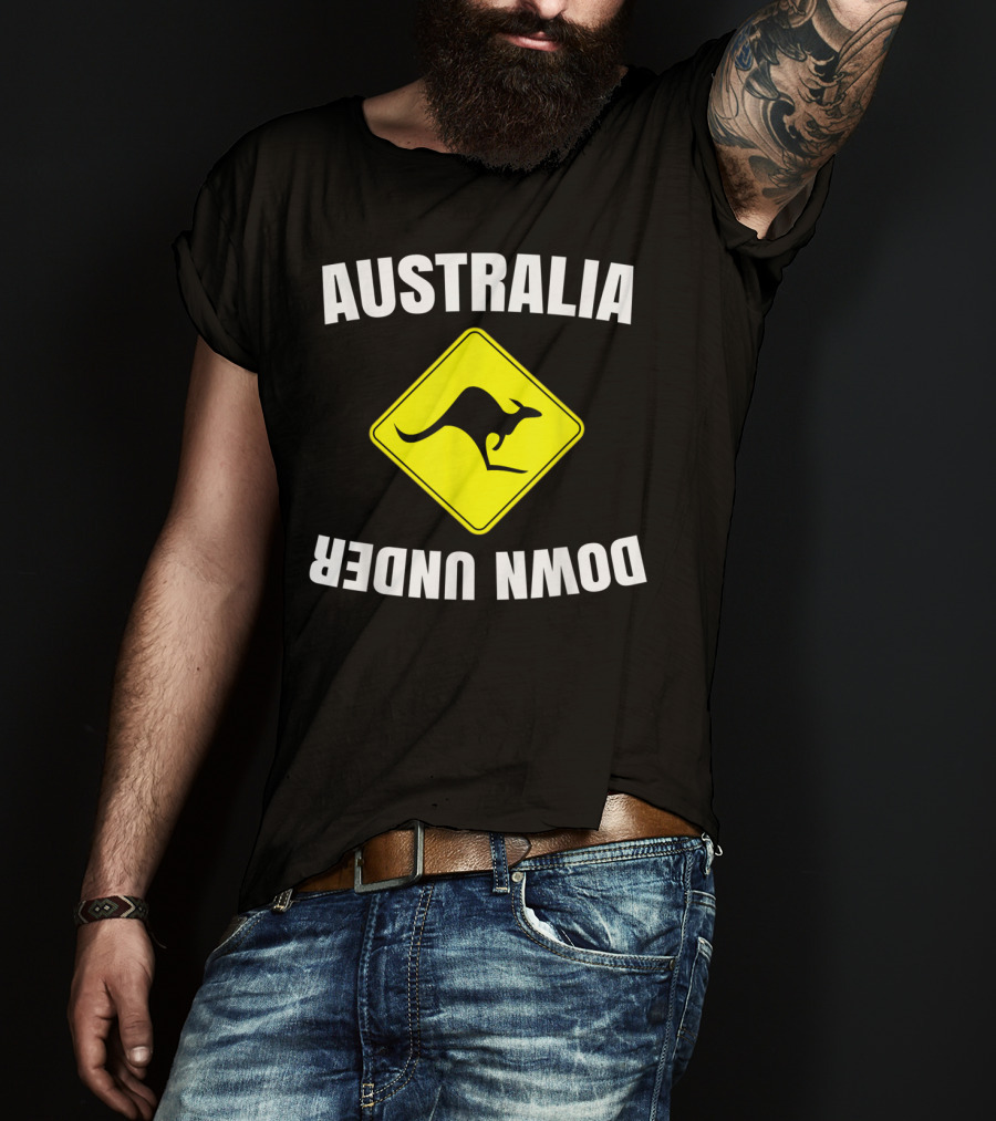 Australia Down Under Kangaroo Road Sign T-Shirt