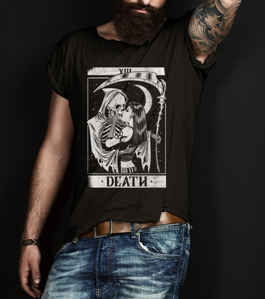 Blackcraft Vintage Death Grim Reaper Tarot XIII Kiss T-Shirt