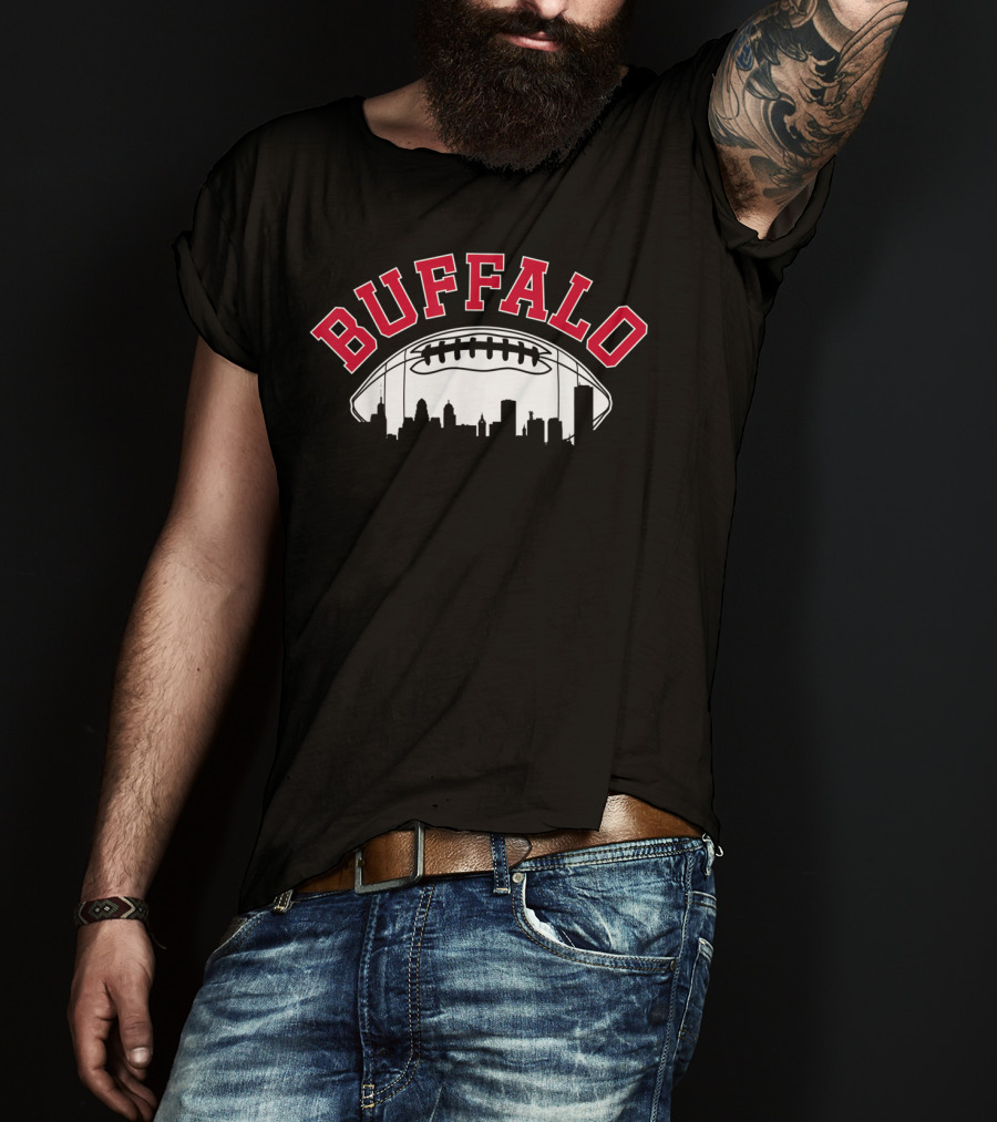 Buffalo Football Skyline New York Vintage T-Shirt