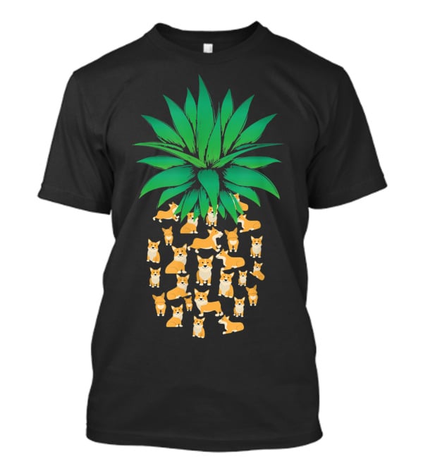 Cute Pembroke Welsh Corgi Pineapple Dogs T-Shirt