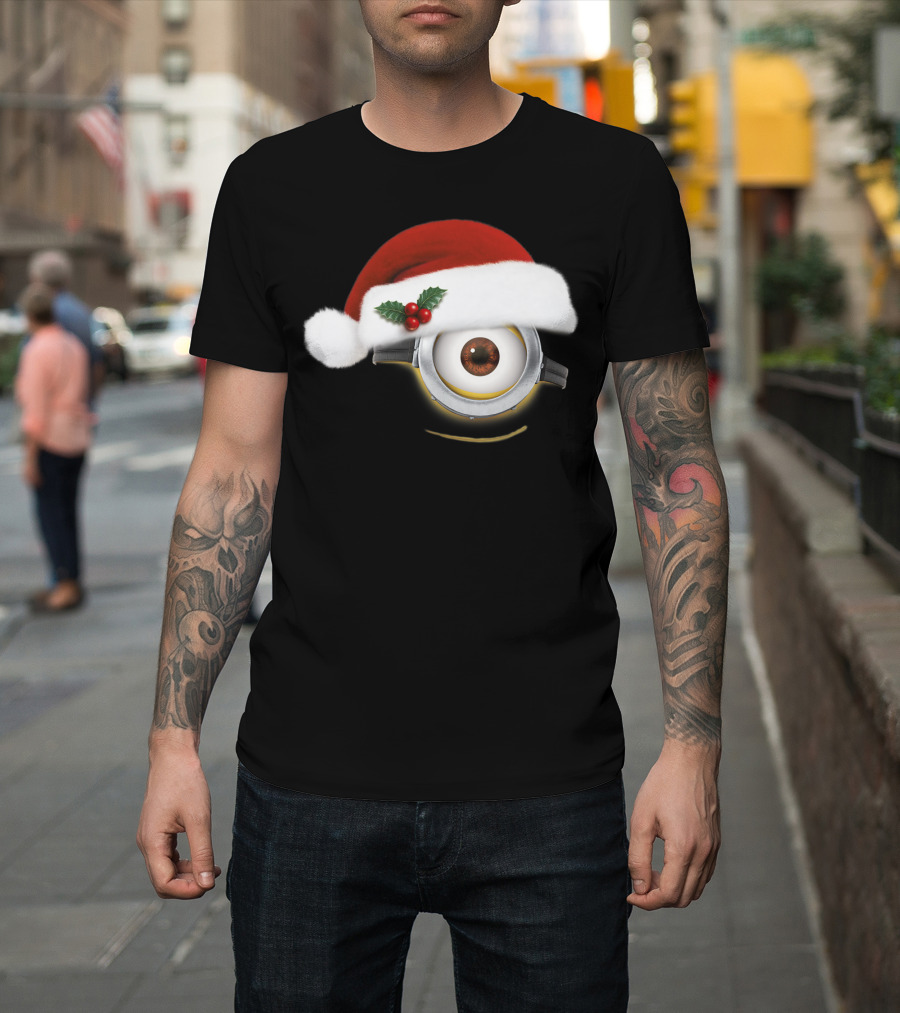 Despicable Me Minions Christmas Santa Hat Holiday T-Shirt
