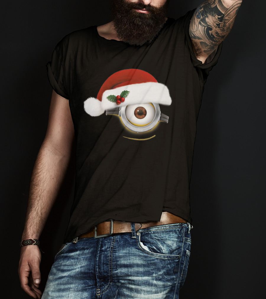 Despicable Me Minions Christmas Santa Hat Holiday T-Shirt