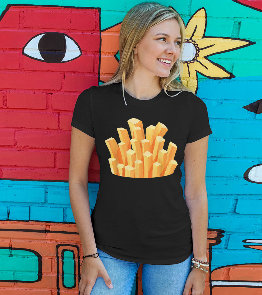 French Fries Costume Halloween Easy Cosplay Iconic Food T-Shirt