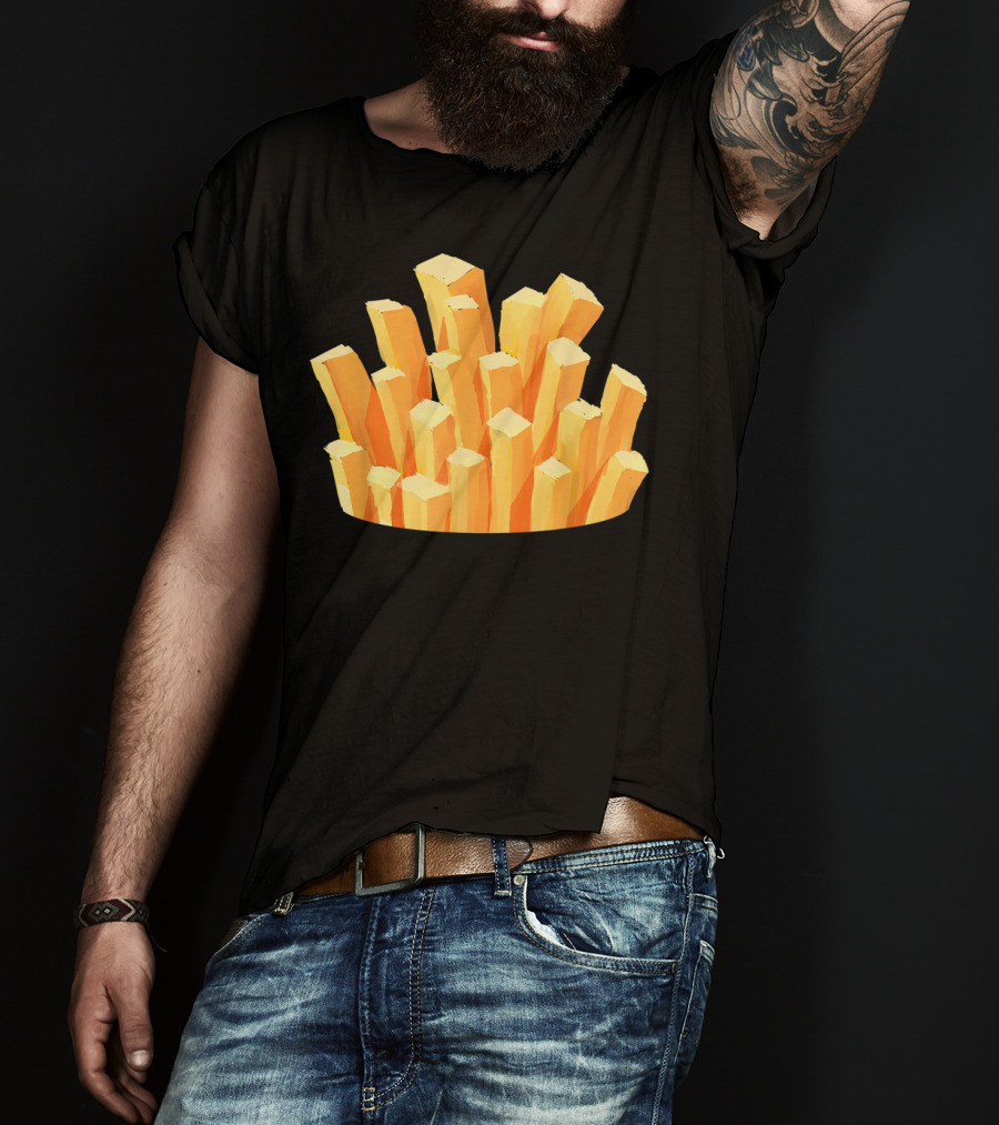 French Fries Costume Halloween Easy Cosplay Iconic Food T-Shirt