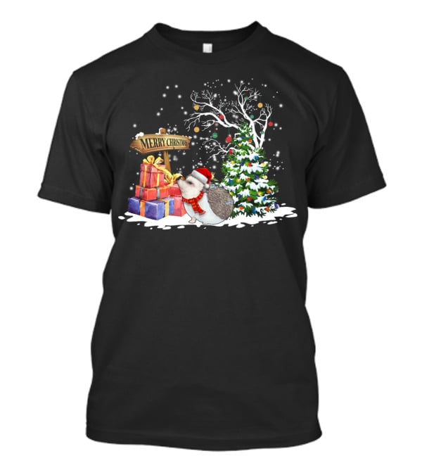 Merry Christmas Funny Hedgehog Santa Christmas Hedgehog Lover T-Shirt