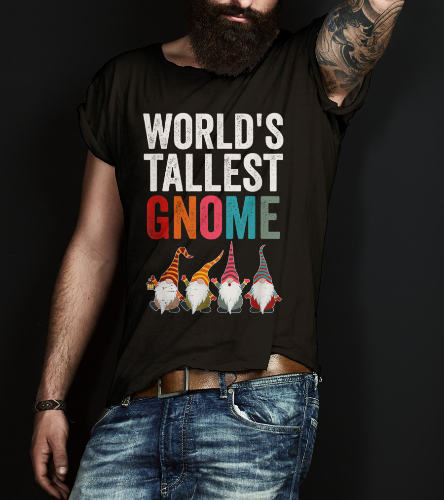 World's Tallest Gnome Christmas Lovers Funny Gnomes T-Shirt