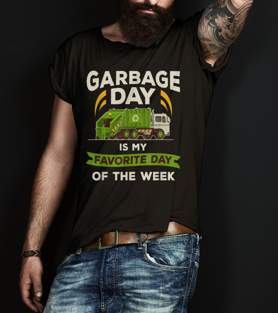 Garbage Day Is My Favorite Day Of The Week Kids City Garbage Truck T-Shirt