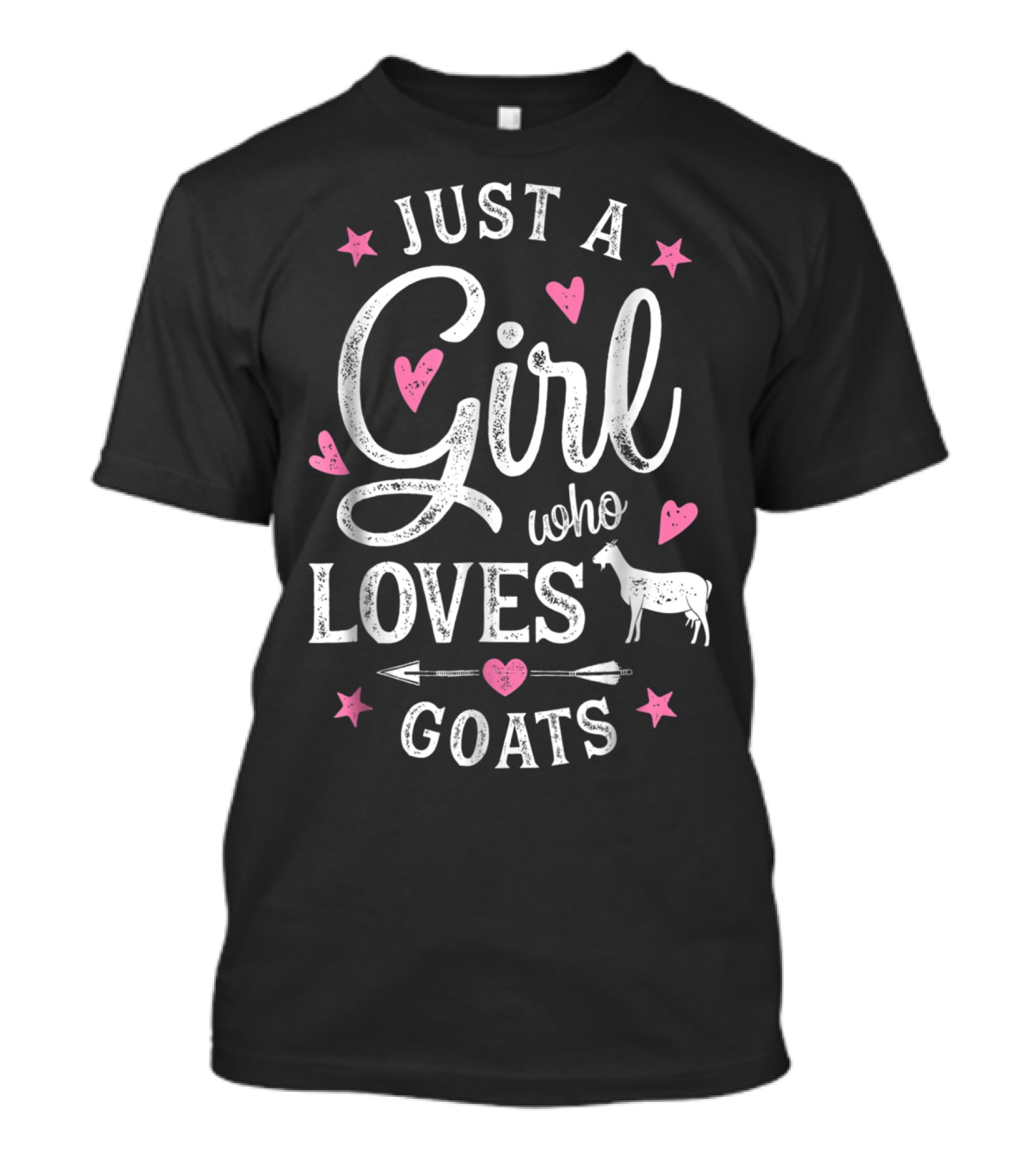 Just A Girl Who Loves Goats With Hearts And Stars T-Shirt
