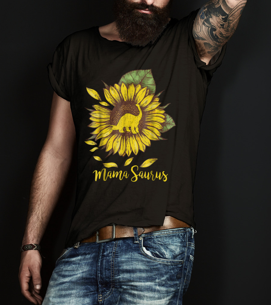 Mamasaurus Dinosaur Sunflower T-Shirt