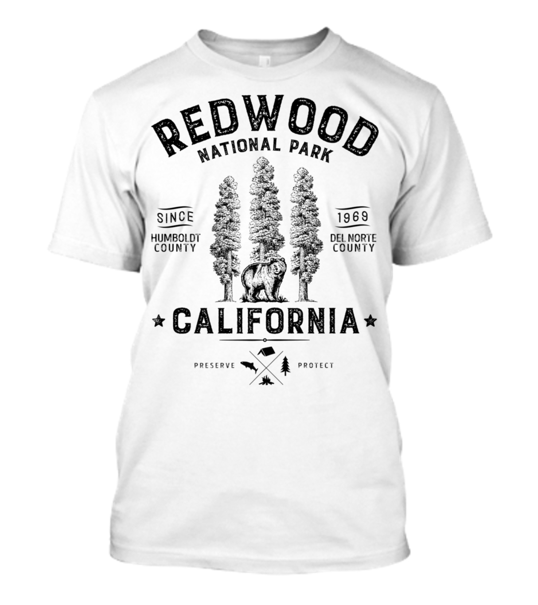 Redwood National Park California Bear Since 1969 Humboldt Del Norte T-Shirt