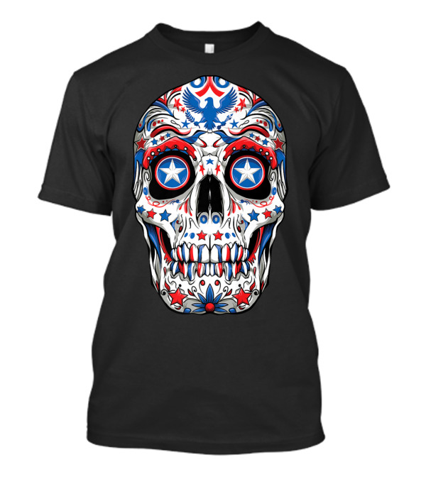 Sugar Skull Patriotic 4th Of July Women’s Star Eagle T-Shirt