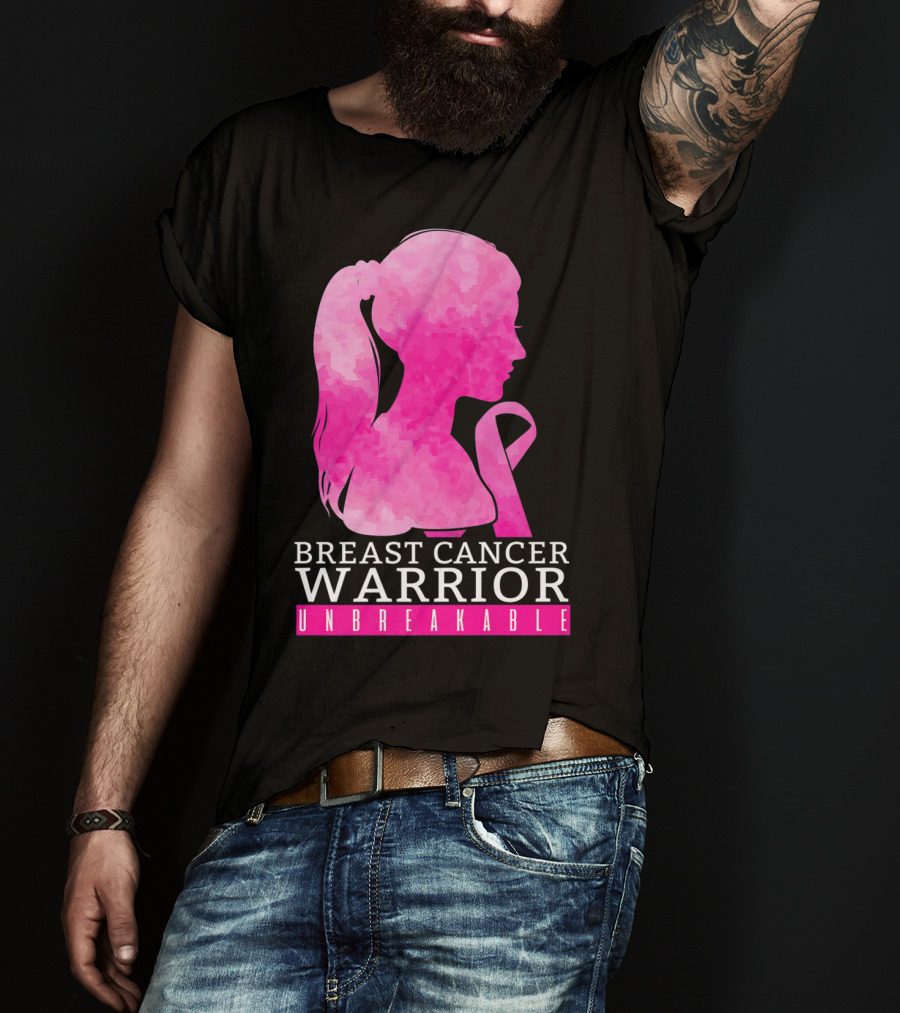 Breast Cancer Warrior Unbreakable Pink Ribbon T-Shirt