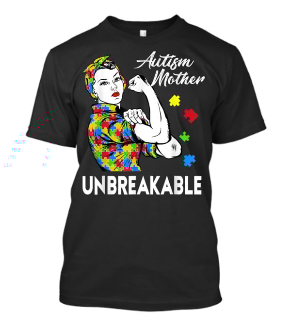 Autism Mother Unbreakable Puzzle Piece Awareness T-Shirt