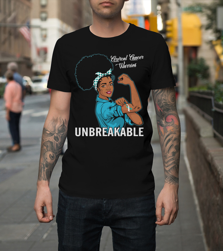 Unbreakable Black Women Cervical Cancer Warriors T-Shirt