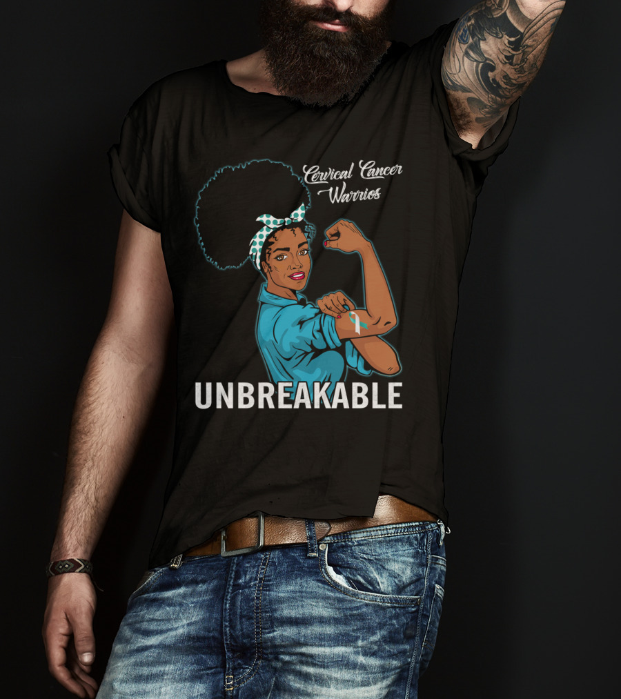 Unbreakable Black Women Cervical Cancer Warriors T-Shirt