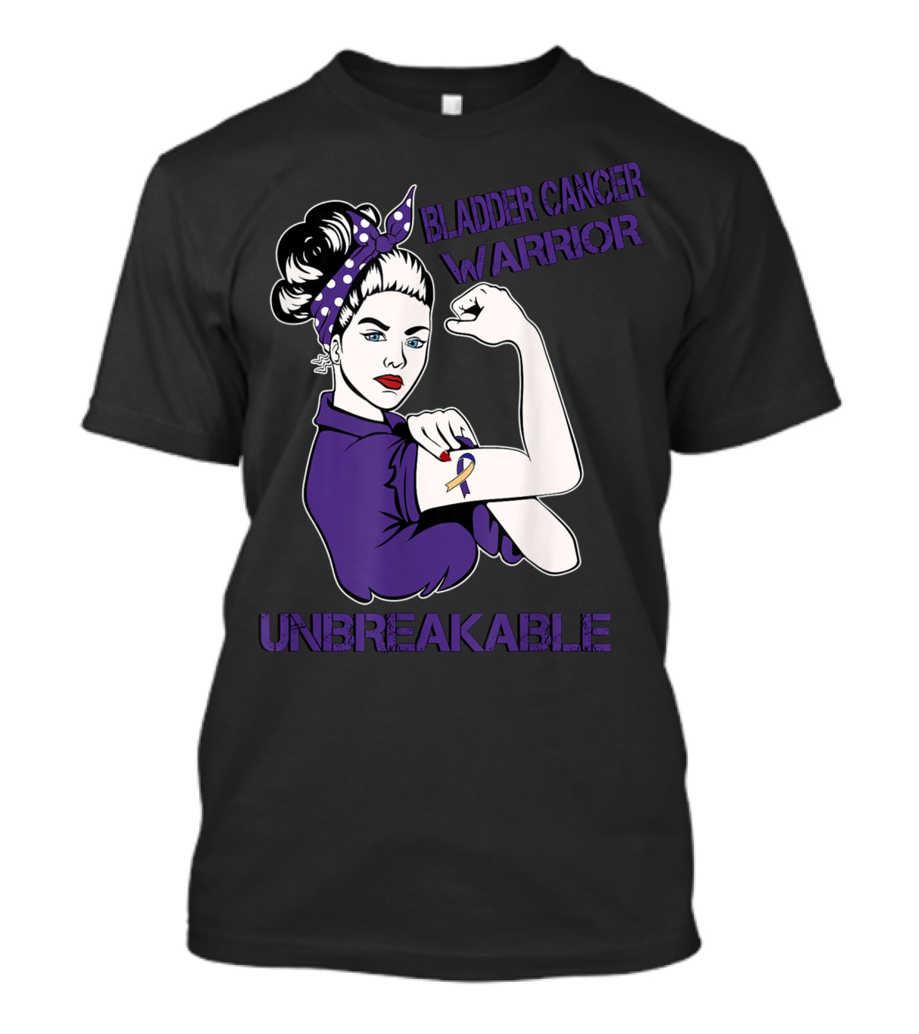 Bladder Cancer Warrior Unbreakable Strong Woman T-Shirt