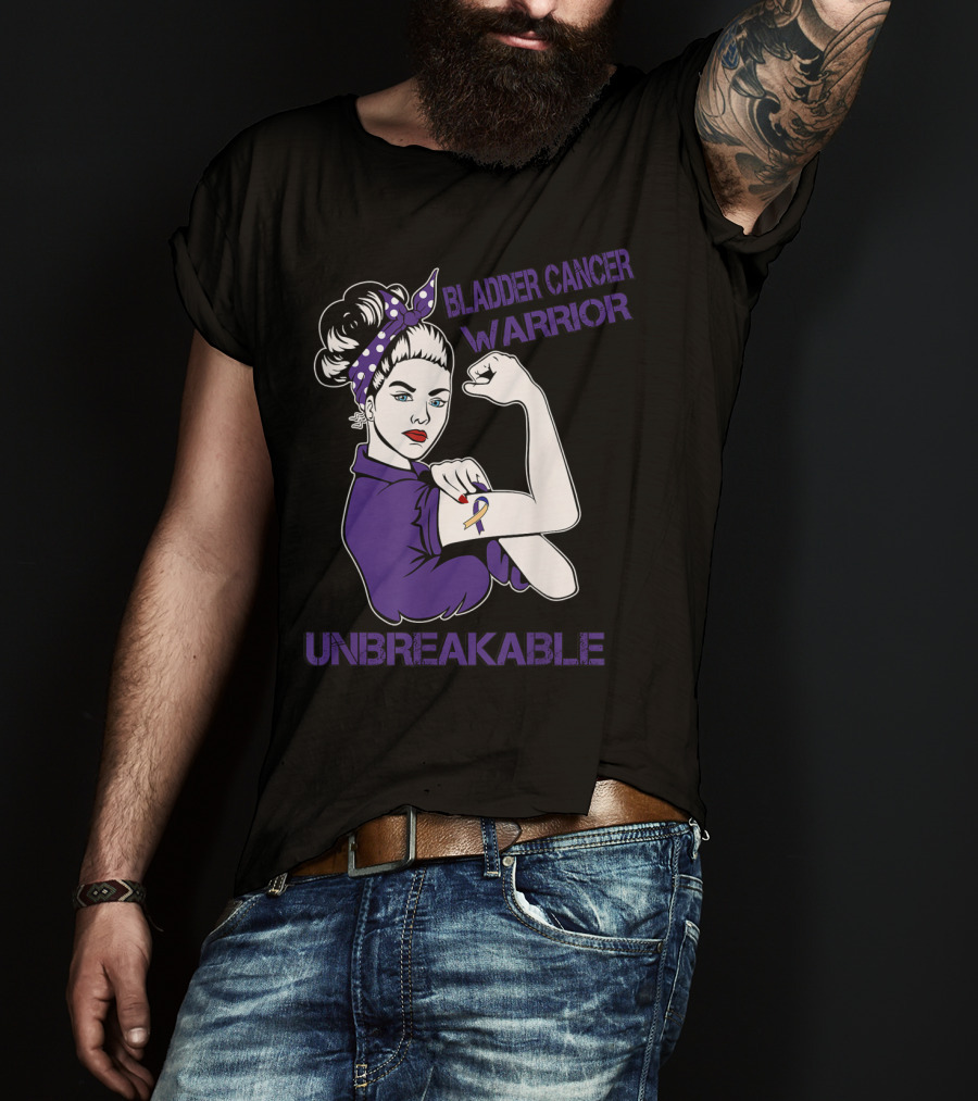 Bladder Cancer Warrior Unbreakable Strong Woman T-Shirt