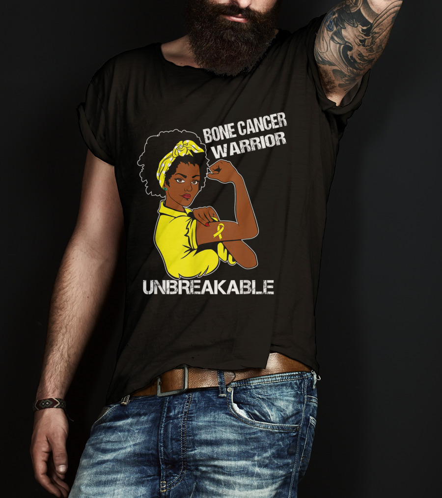 Bone Cancer Warrior Yellow Ribbon Unbreakable T-Shirt