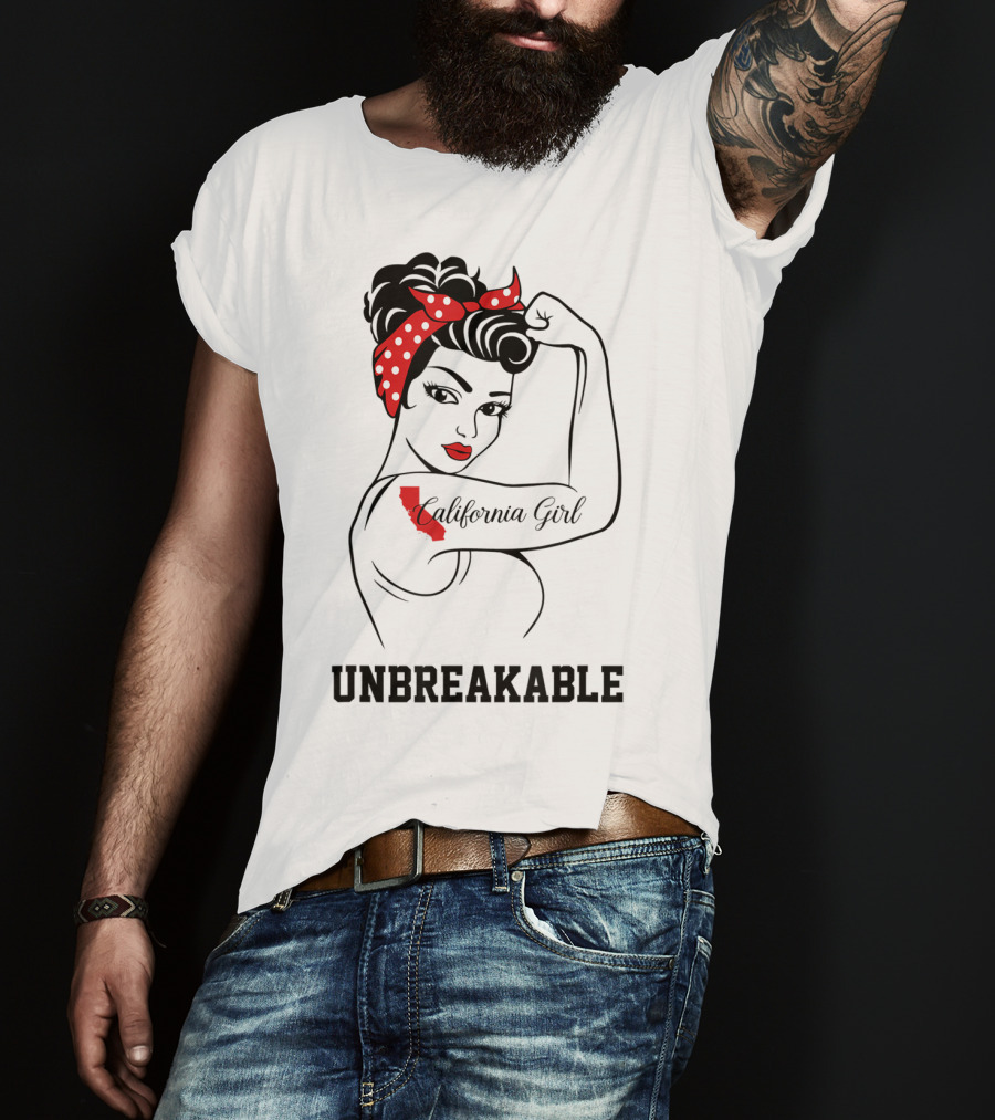 California Girl Unbreakable Retro Red Bandana T-Shirt