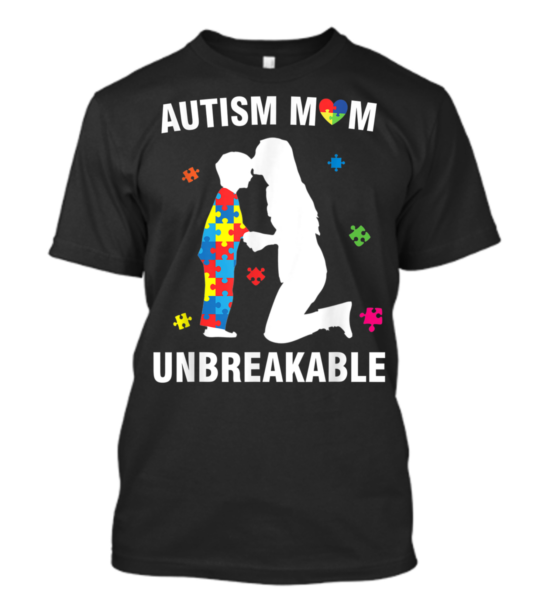 Autism Mom Unbreakable Puzzle Heart Support T-Shirt