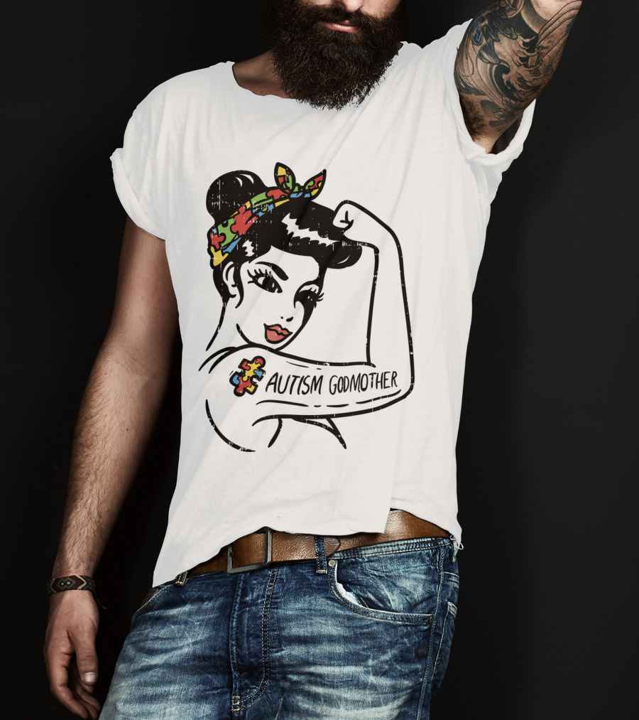 Autism Godmother Unbreakable Puzzle Piece Tattoo T-Shirt