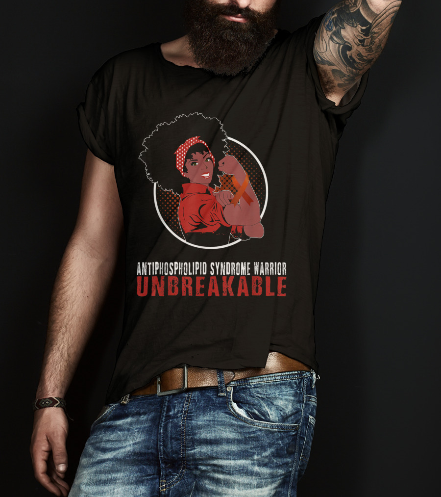 Antiphospholipid Syndrome Warrior Unbreakable Black Girl T-Shirt