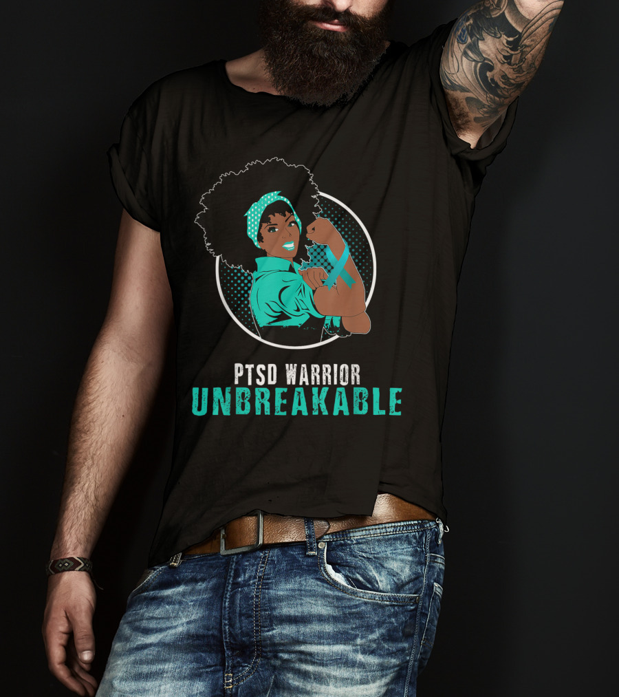 PTSD Warrior Unbreakable Black Girl Strength Empowerment T-Shirt