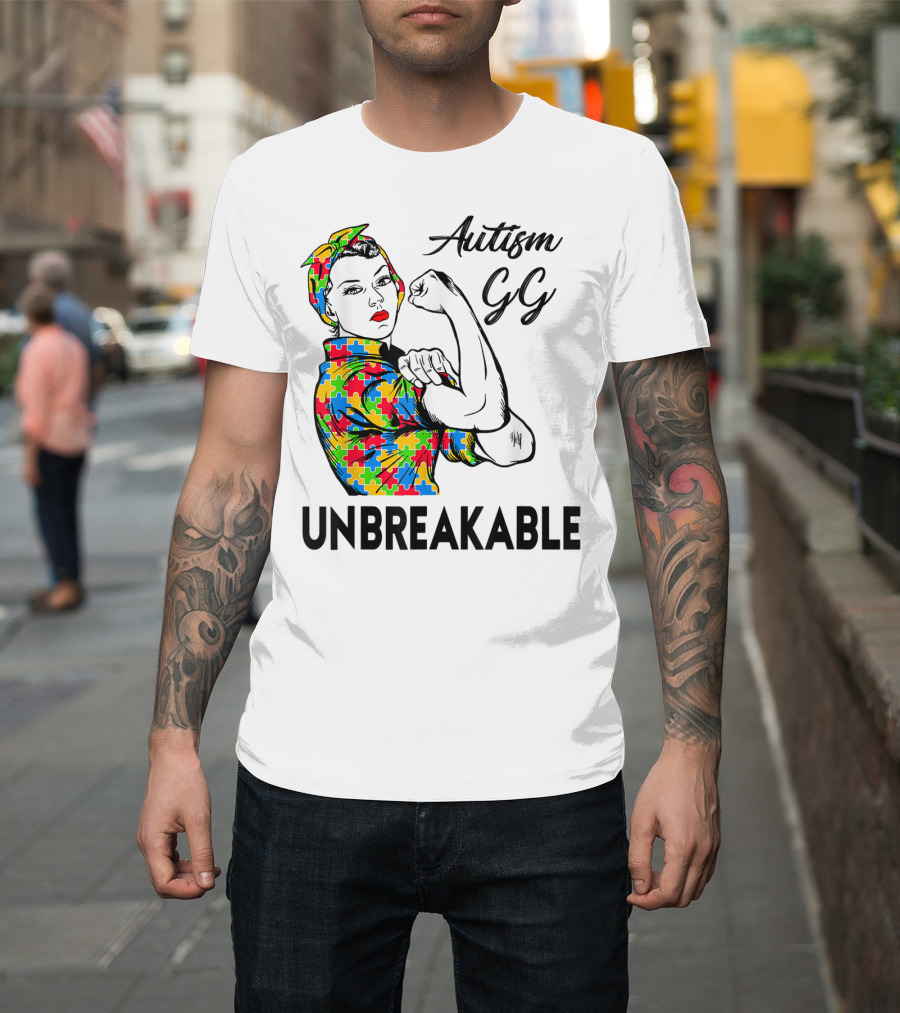 Autism Gg Unbreakable Autism Awareness Iconic Empowerment T-Shirt