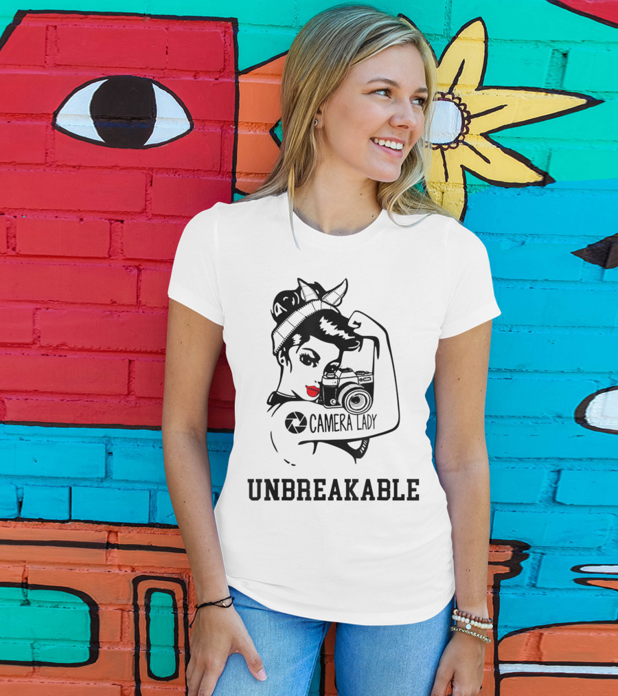 Camera Lady Unbreakable Iconic Femme Strength T-Shirt