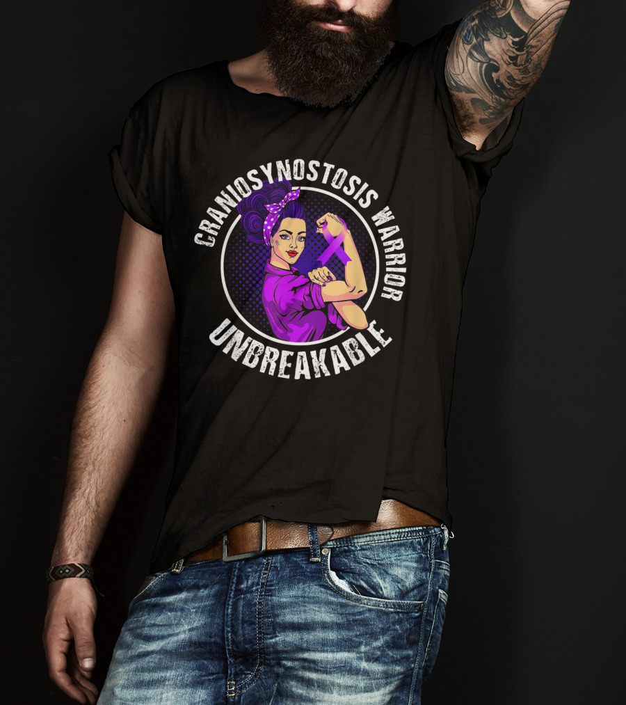 Craniosynostosis Warrior Unbreakable Retro Empowerment T-Shirt