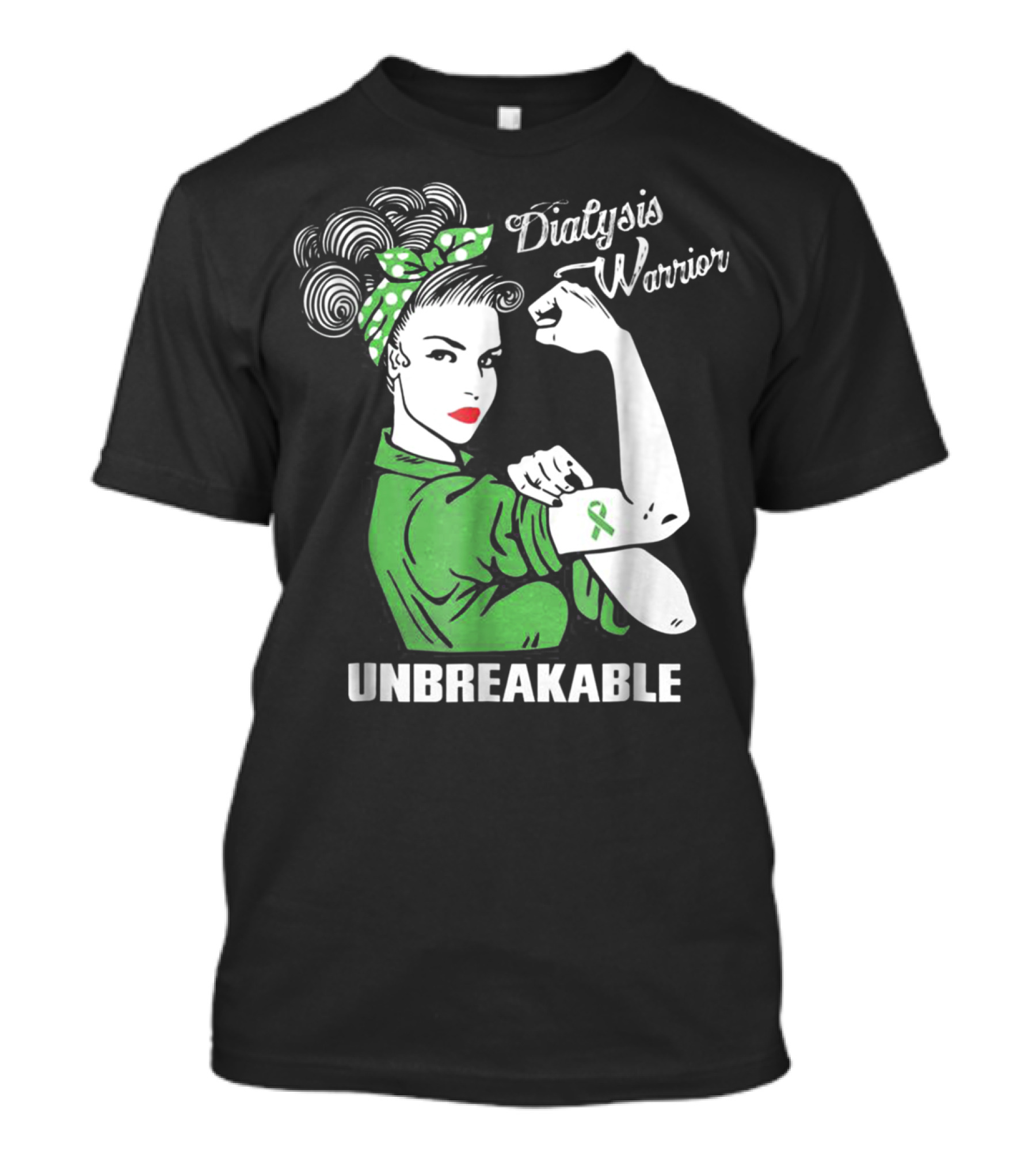 Dialysis Warrior Unbreakable Rosie The Riveter Awareness T-Shirt