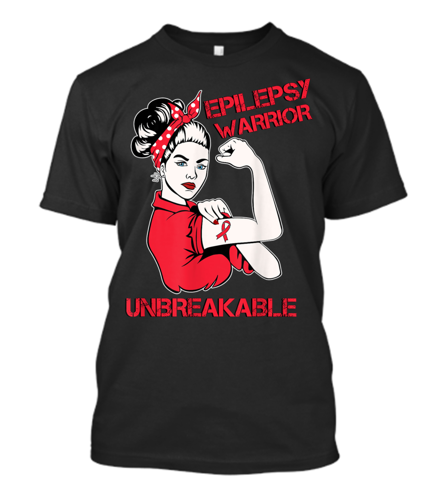 Epilepsy Warrior Unbreakable Rosie The Riveter Inspired T-Shirt