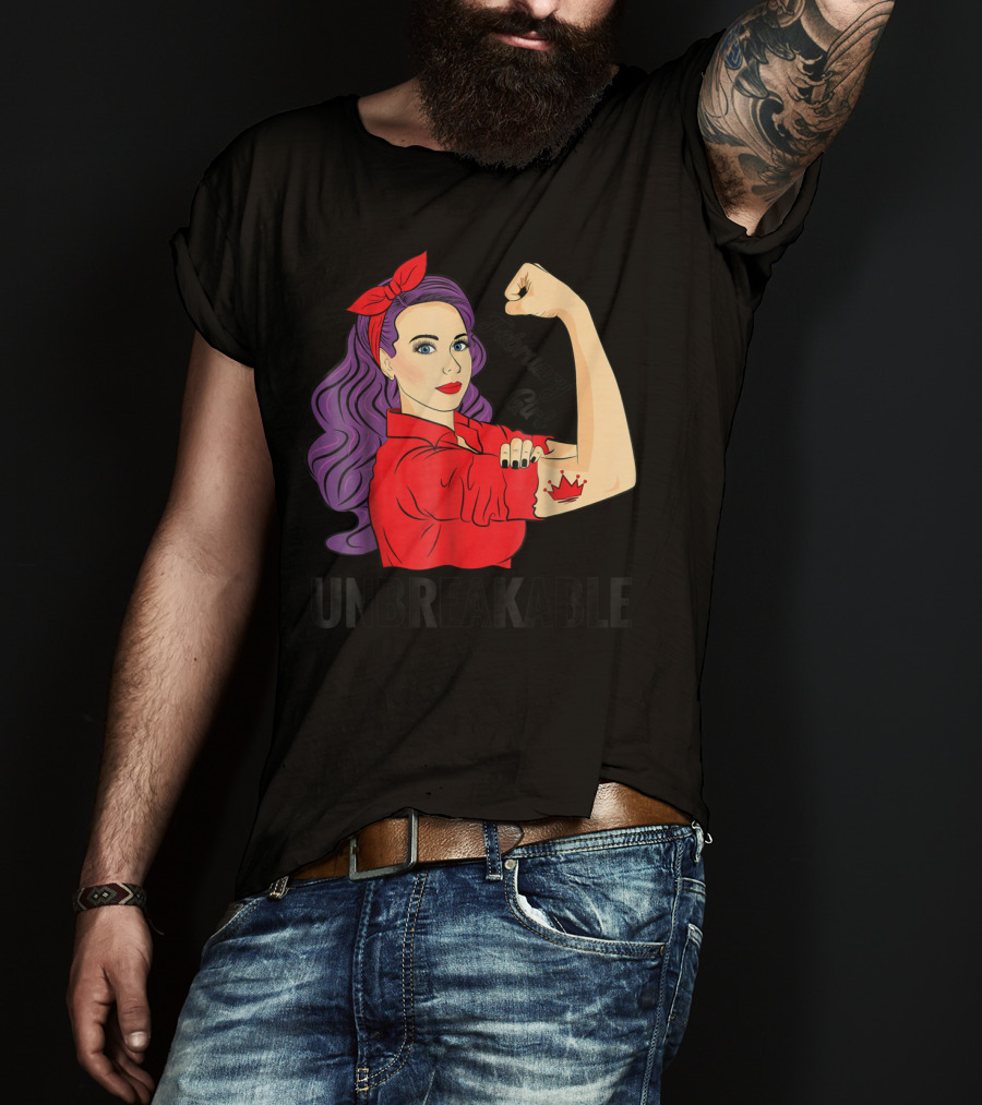February Girl Unbreakable With Crown Tattoo Retro T-Shirt