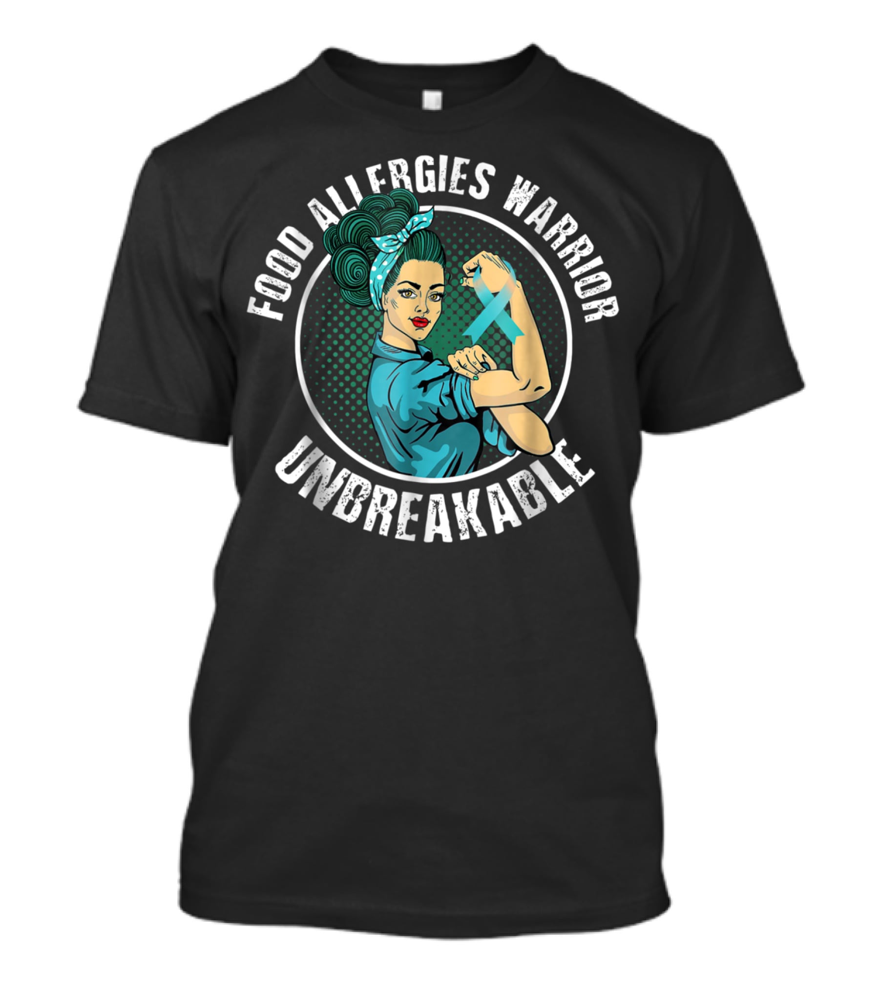 Food Allergies Warrior Unbreakable Strength Iconic Pose T-Shirt