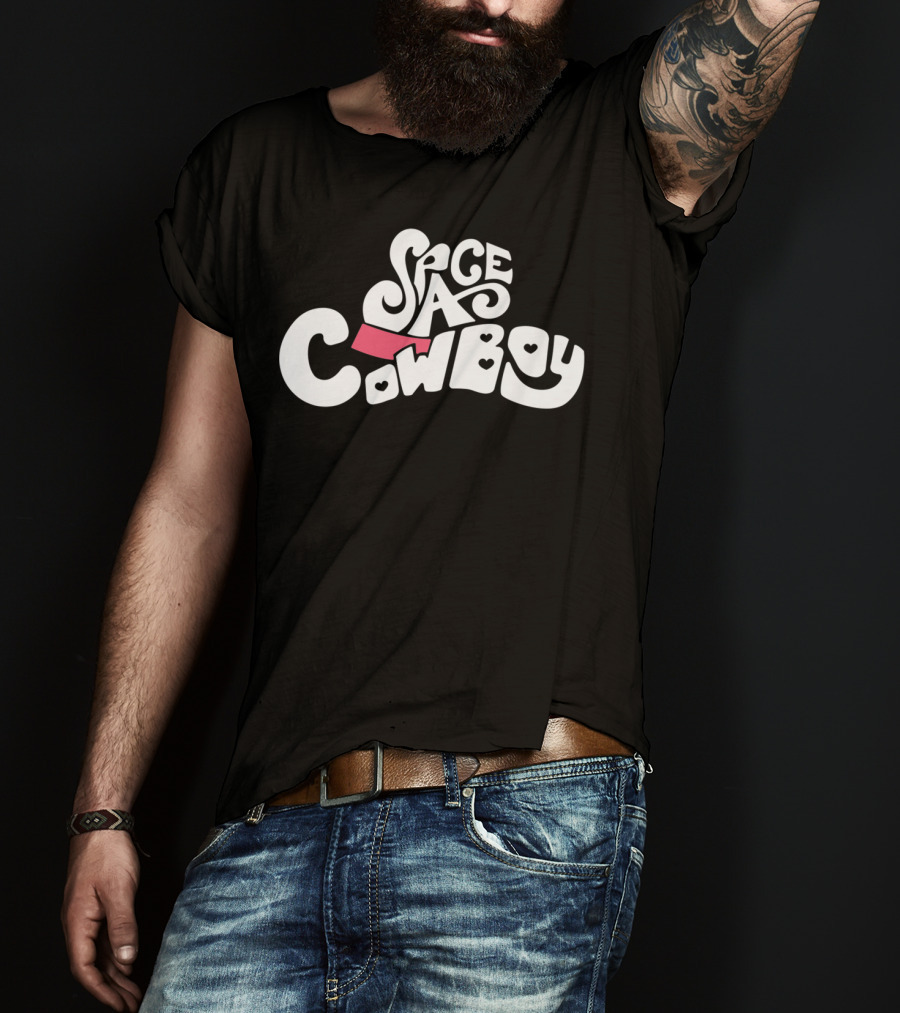 Space Cowboy Retro Typography T-Shirt