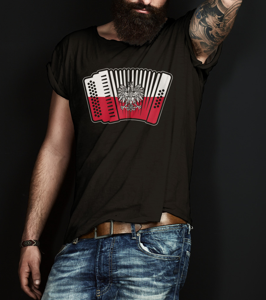 Polish Flag Eagle Accordion Polska T-Shirt