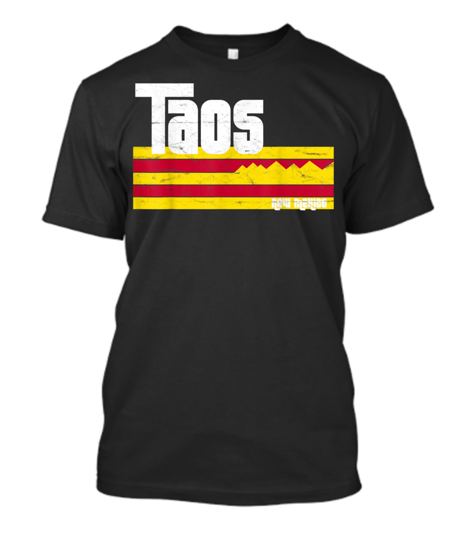 Taos New Mexico Vintage Mountain Stripes Skiing Hiking T-Shirt