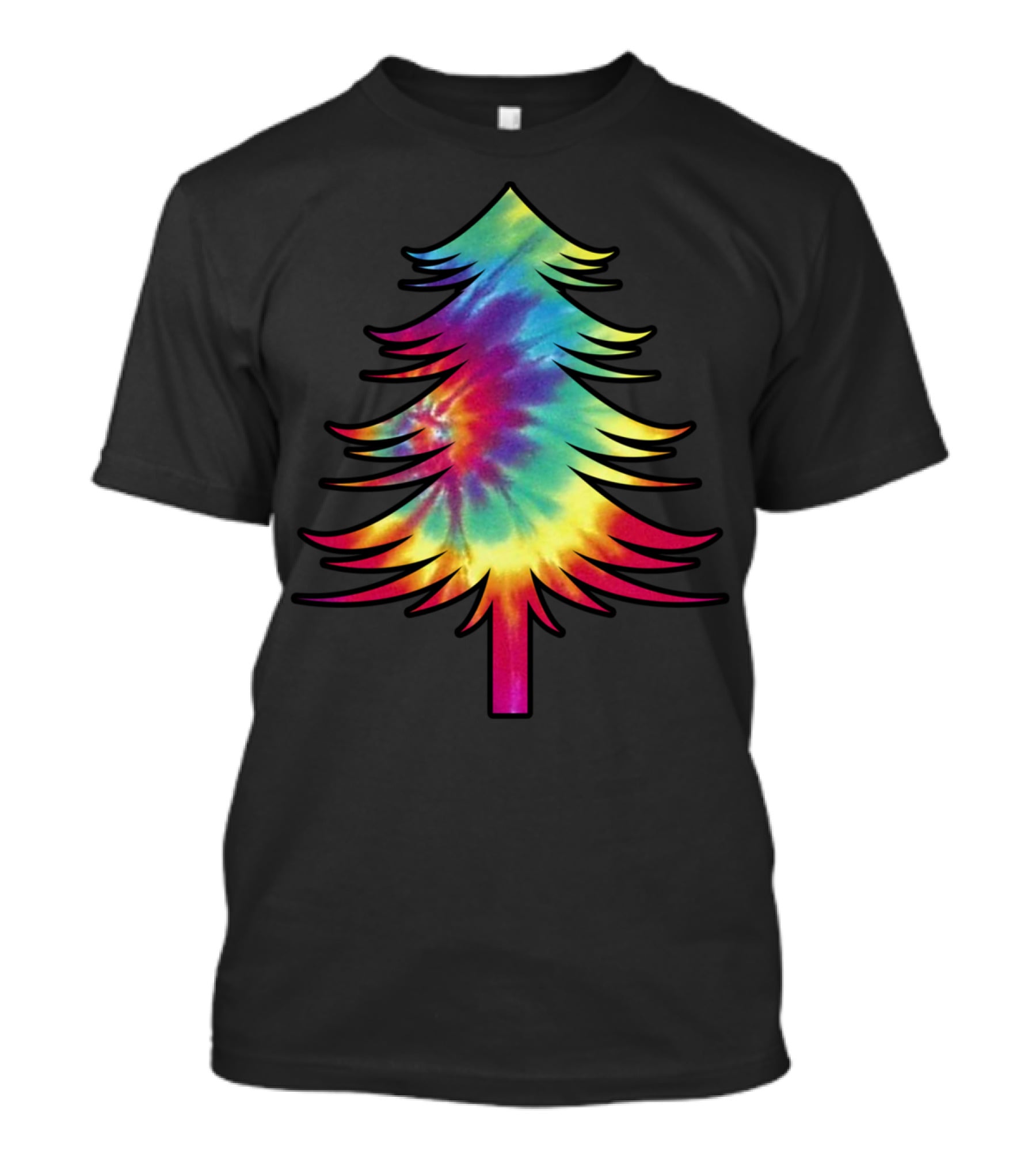 Tie Dye Christmas Tree Colorful Tye Dye Rainbow Effect T-Shirt