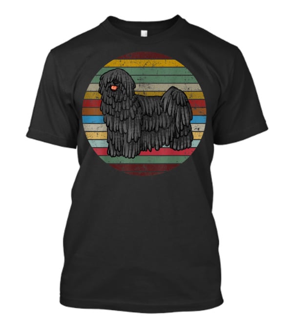 Vintage Puli Dog Retro Stripes Lovers T-Shirt
