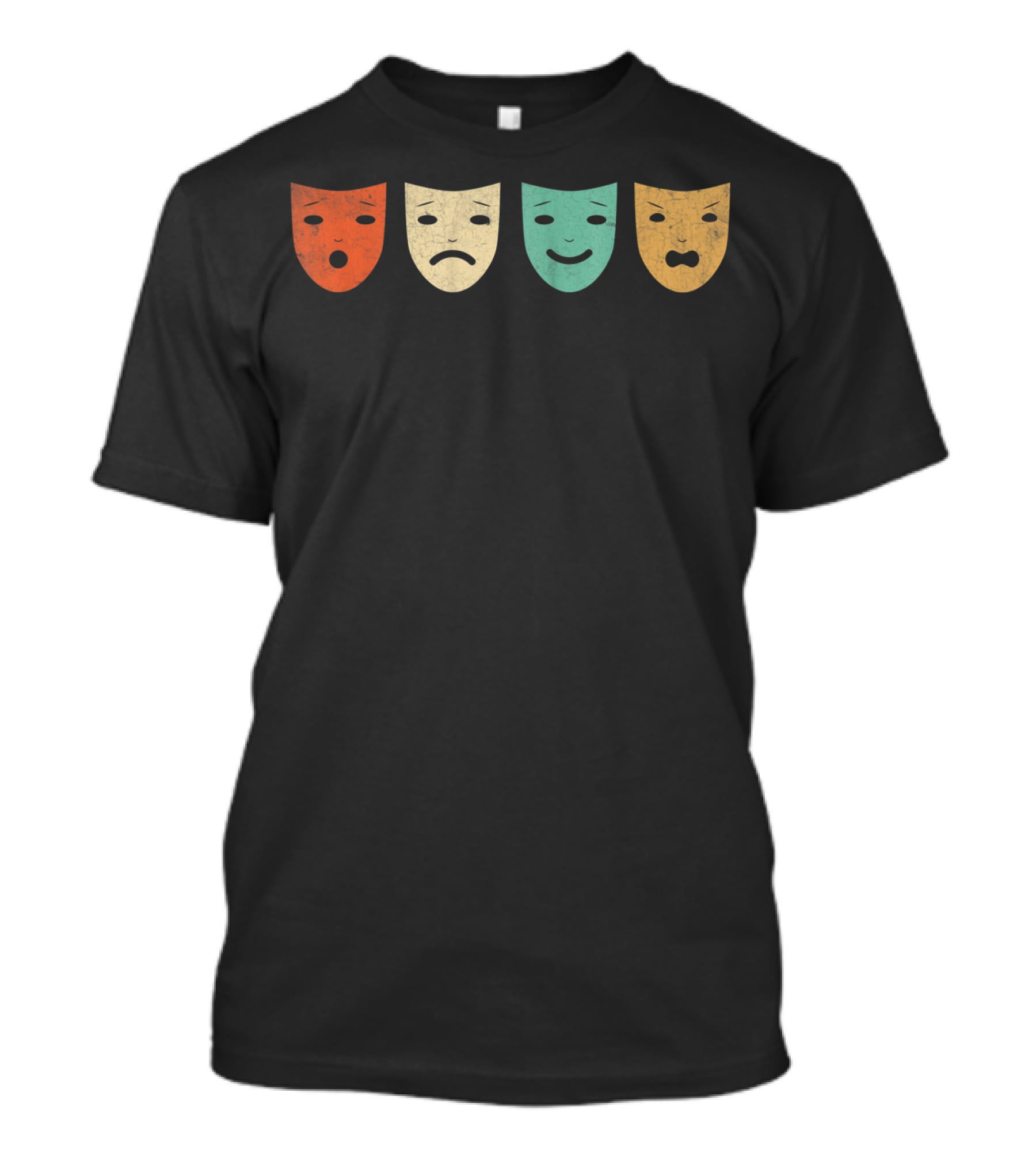 Vintage Drama Theatre Masks Actress Emotions T-Shirt