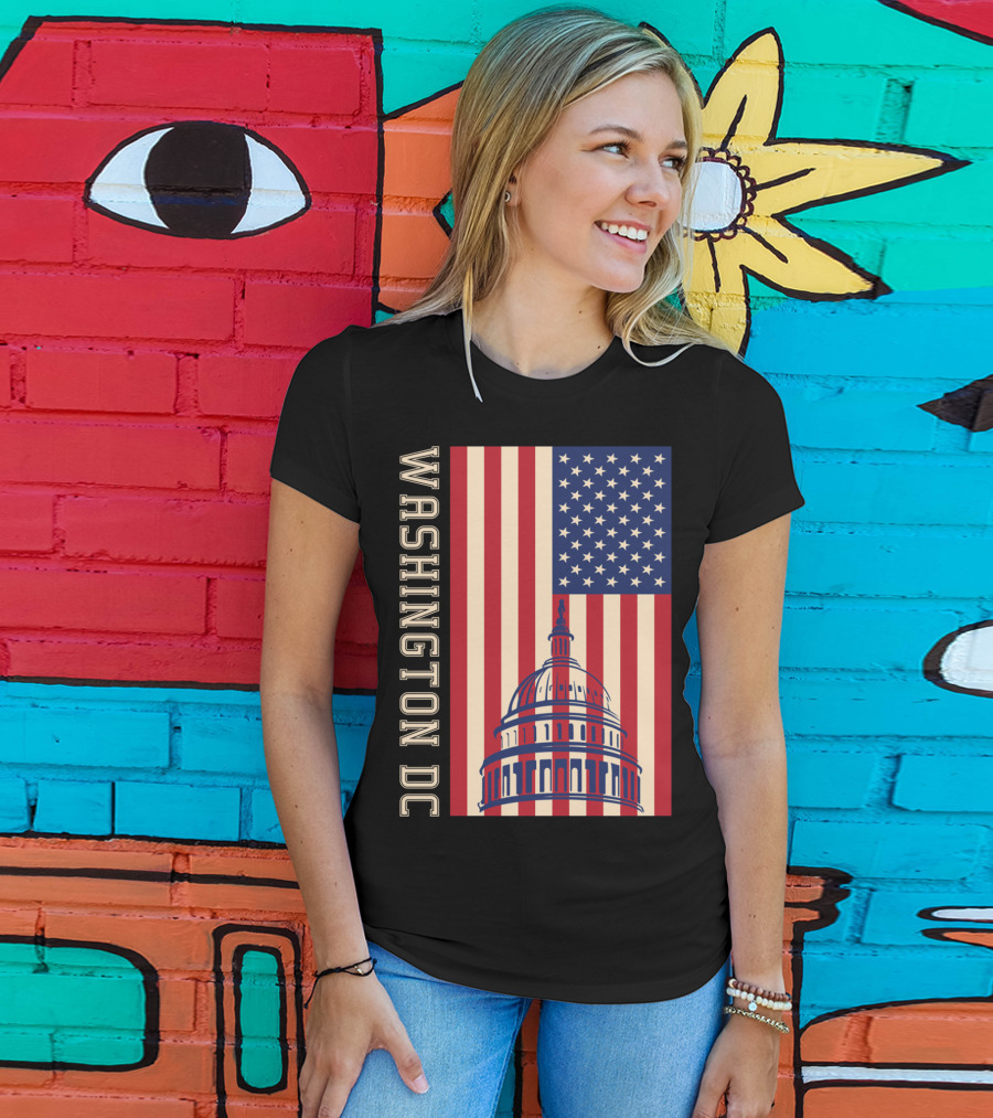 Washington DC American Flag Capitol Building T-Shirt