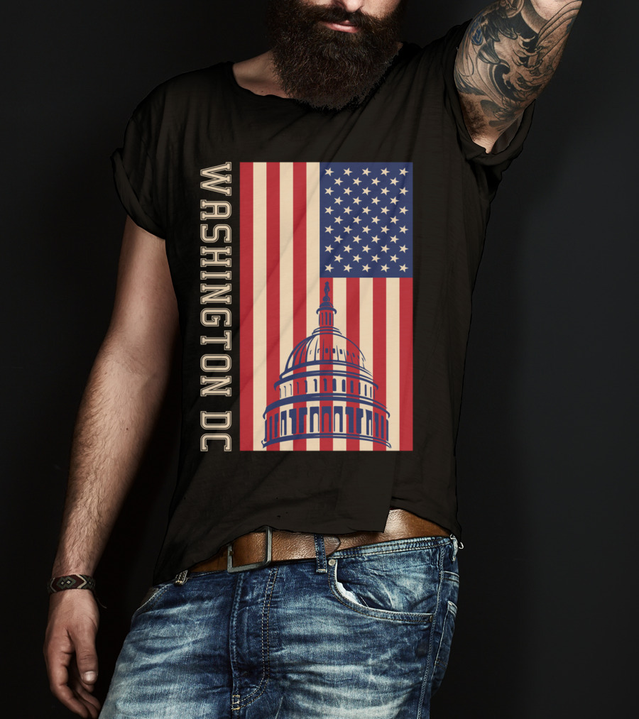 Washington DC American Flag Capitol Building T-Shirt
