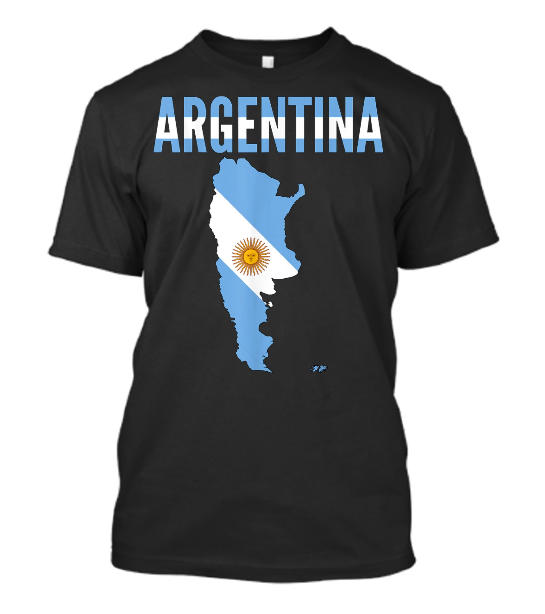 ARGENTINA Map Country Flag Sun Emblem T-Shirt