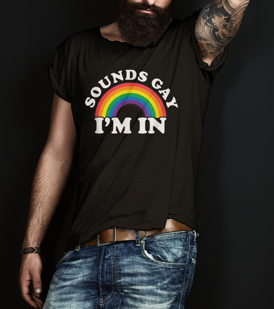Funny Gay Pride Rainbow Sounds Gay I'm In T-Shirt